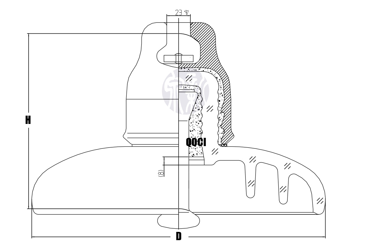 U210B IEC Standard 210kn Suspension Glass Insulator with Cap and Pin Toughened Suspension Glass isolator(图2) 图纸2.jpg