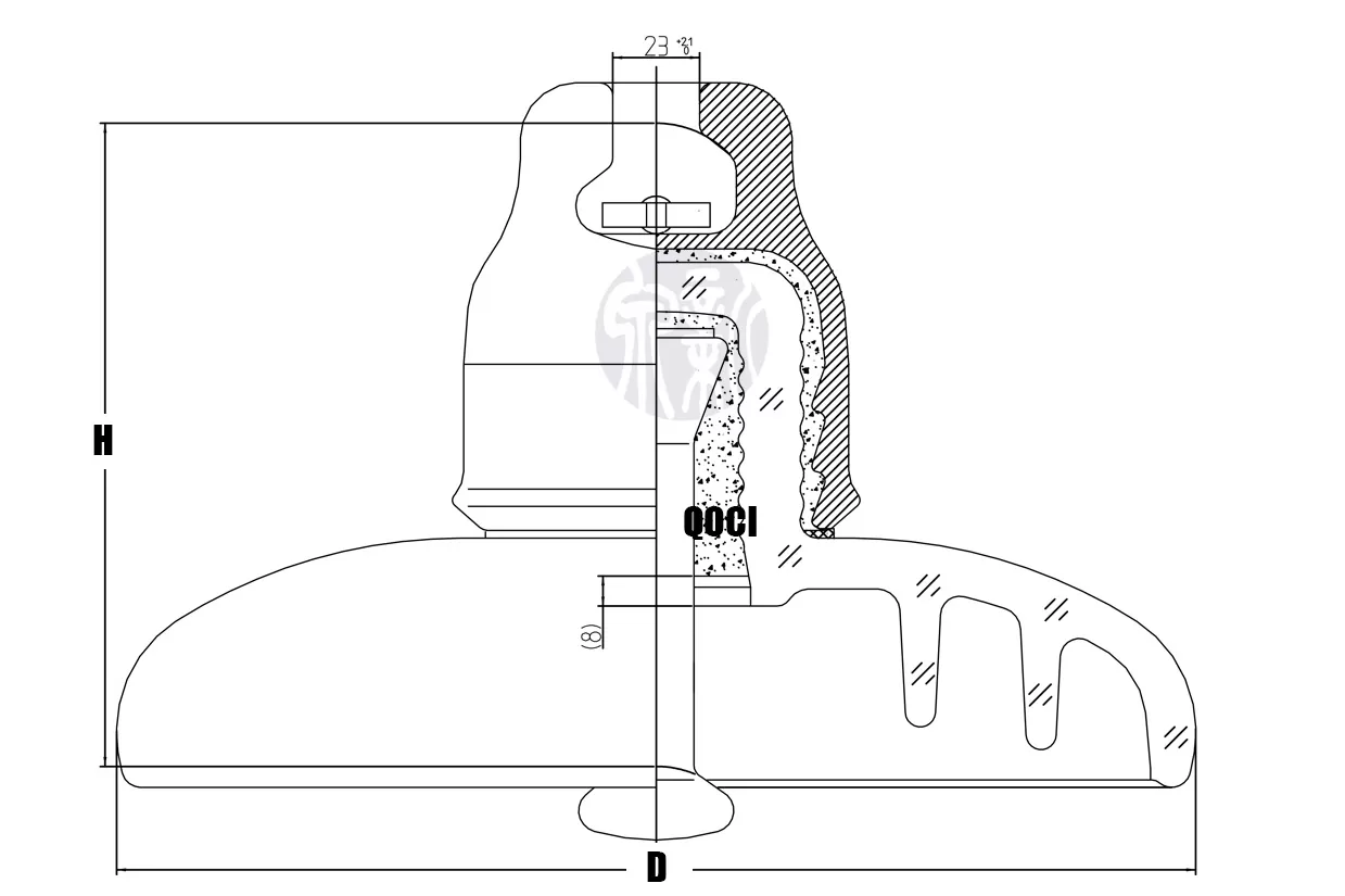 High Voltage Power Transmission Use 160kN U160BL Disc Glass Suspension Insulator(图2) 图纸2.jpg