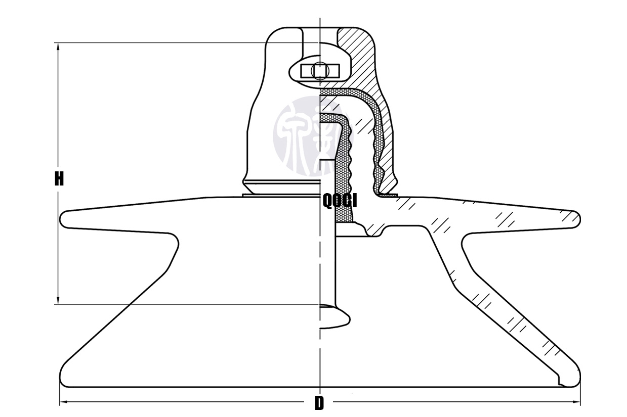 Two-Winged Fog Type Glass Suspension Insulators Psd 70 E Type(图2) U70BLD External Double-shed Type Glass Insulators IEC Standard for High Voltage Lines (8).jpg