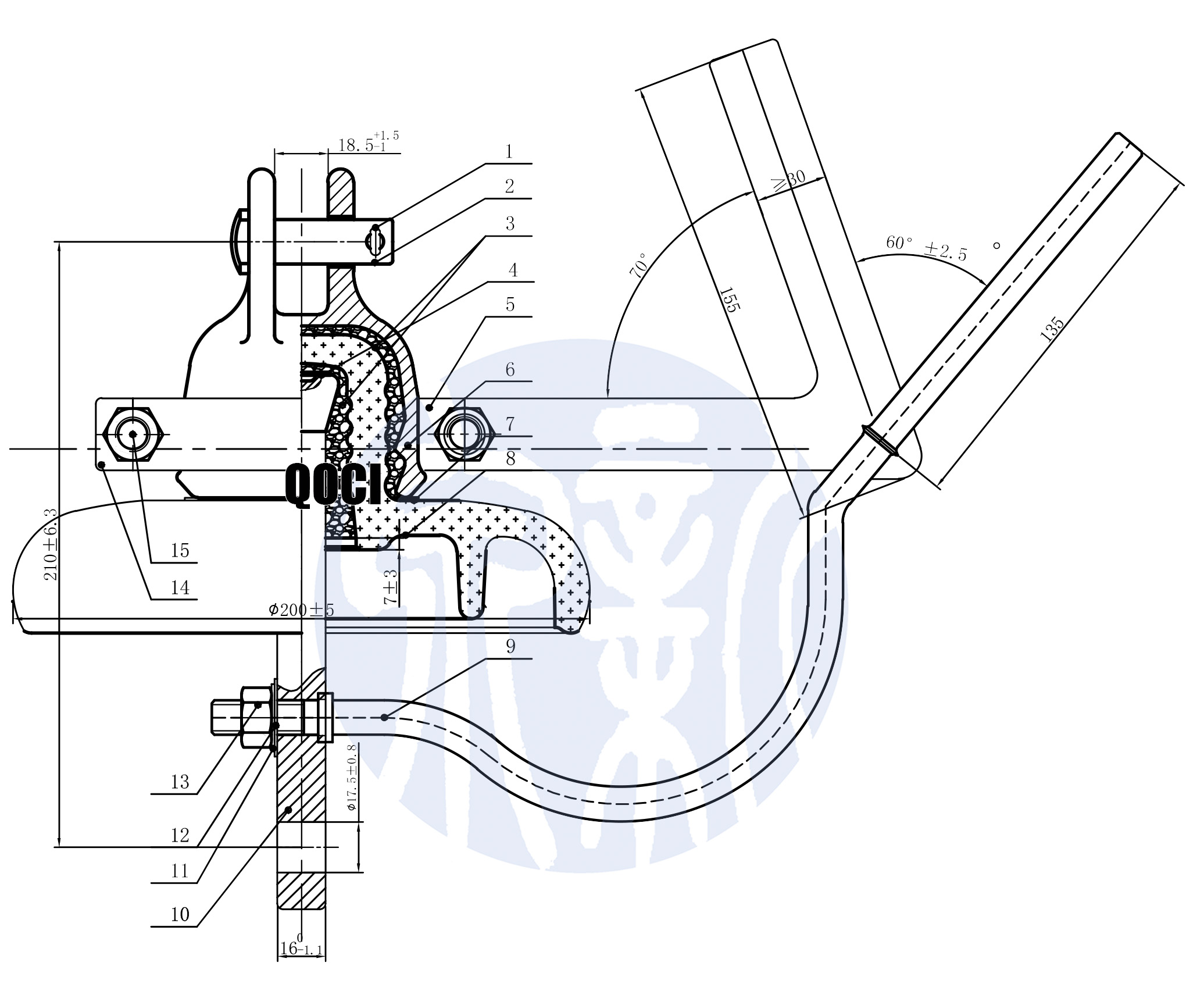 U70C Ground-wires Type Suspension Glass Insulator(图2) UG70C 悬垂.jpg