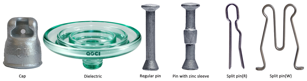 U100BS 127/255/320 Glass Insulator(图1) 70kn普通型产品部件图.jpg