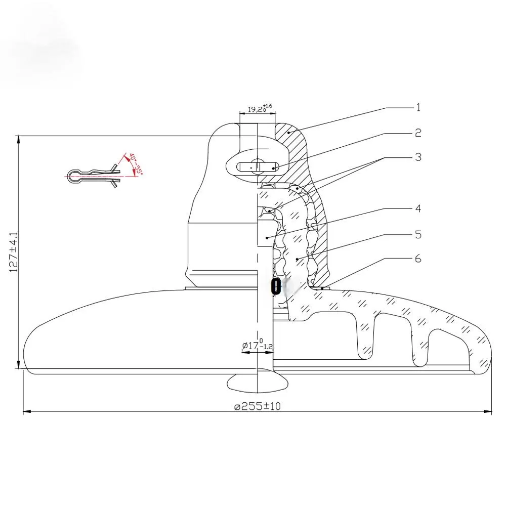 Toughened Glass Disc Suspension Insulator for High Voltage Lines