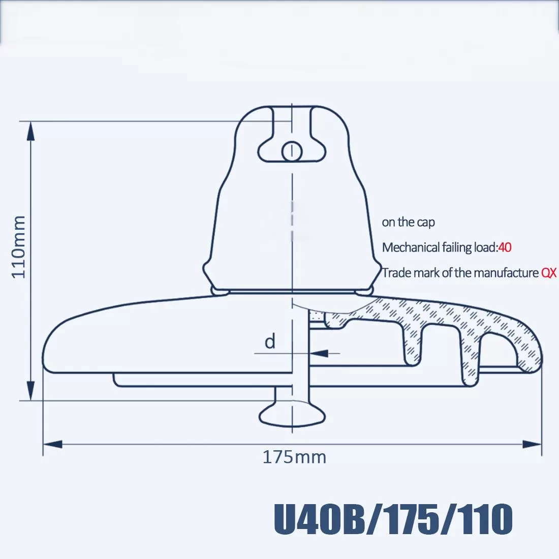 U40B Glass Insulator CTV175 for HVDC Overhead Transmission LineFigure 3