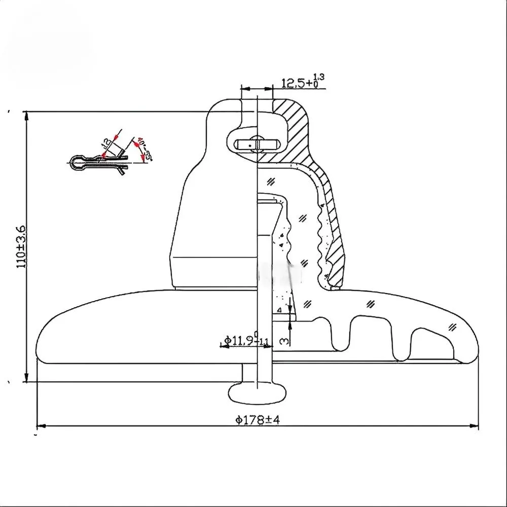 40kN glass suspension insulator for 10kV-35kV medium-voltage lines