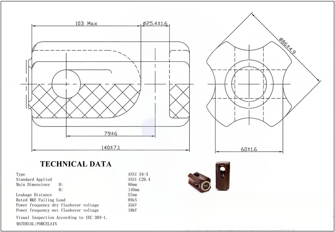 ANSI 54-3 Porcelain Stay Insulators(图1) qoci-electric-ansi-54-3-porcelain-stay-insulator-drawing.jpg